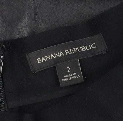 Banana Republic Women's Knee Length Black A-Line Skirt Size 2