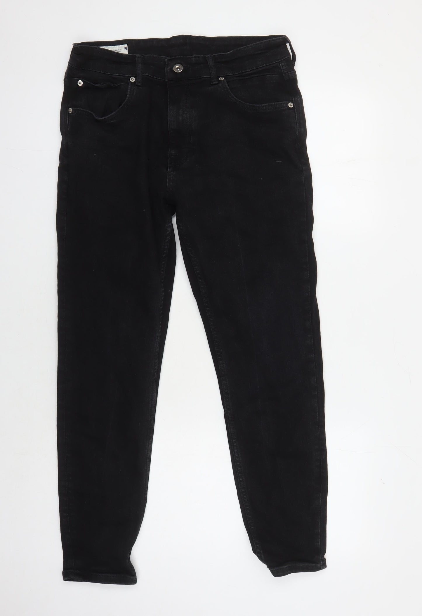 Zara Women's Black Skinny Jeans, Size 14, Stylish Comfort