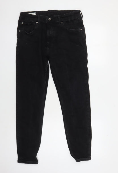 Zara Women's Black Skinny Jeans, Size 14, Stylish Comfort