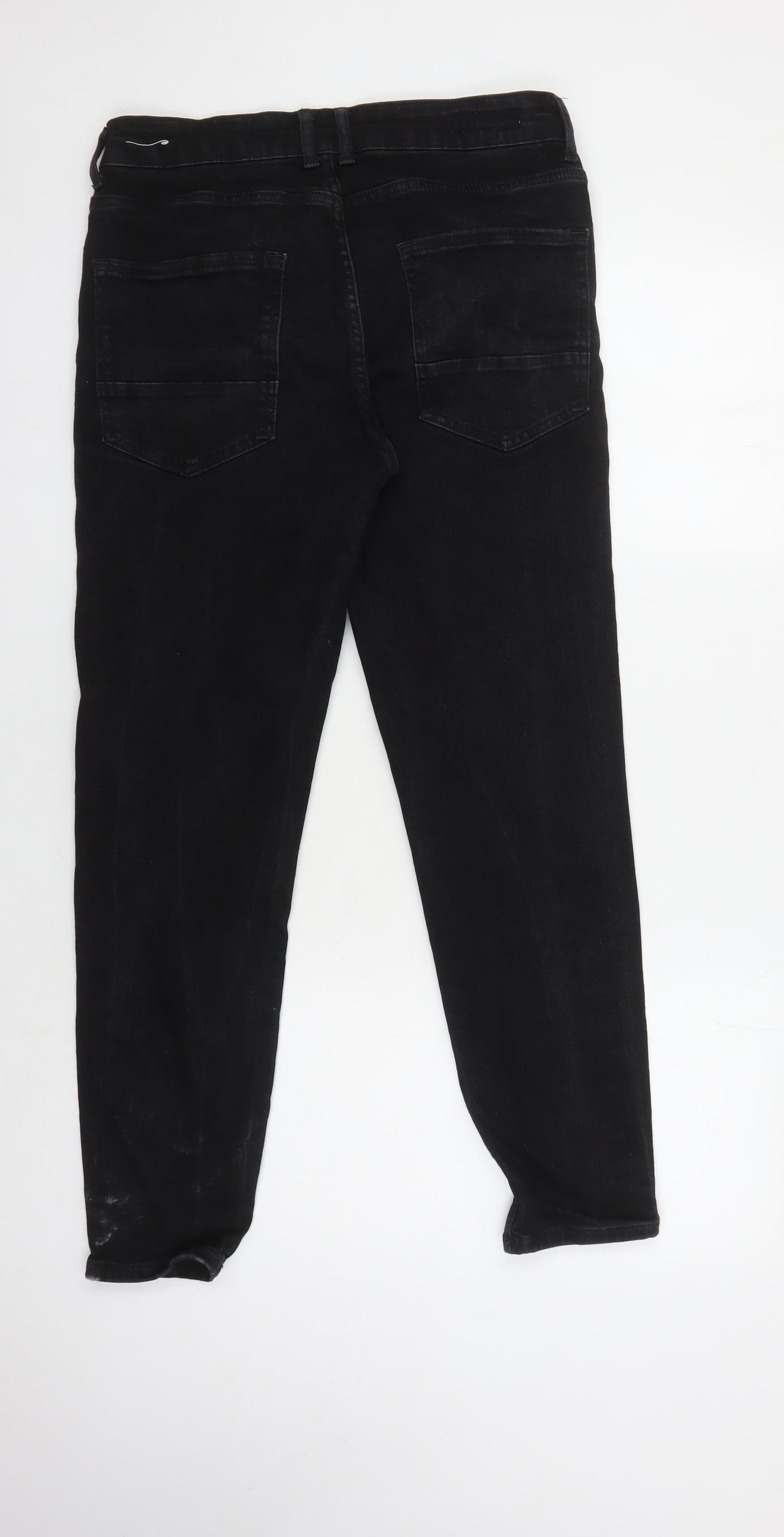 Zara Women's Black Skinny Jeans, Size 14, Stylish Comfort