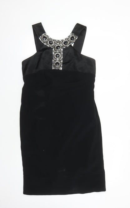 BD Women's Black Beaded Sheath Dress Size 12