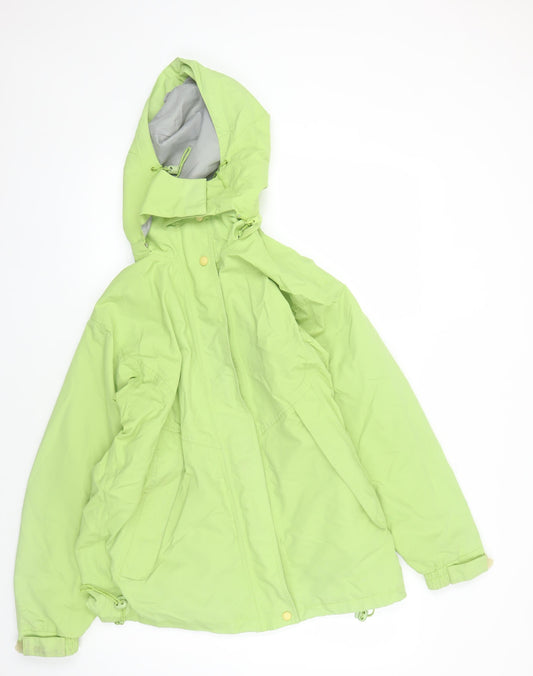 Arctic Storm Green Nylon Parka Jacket, Unisex M