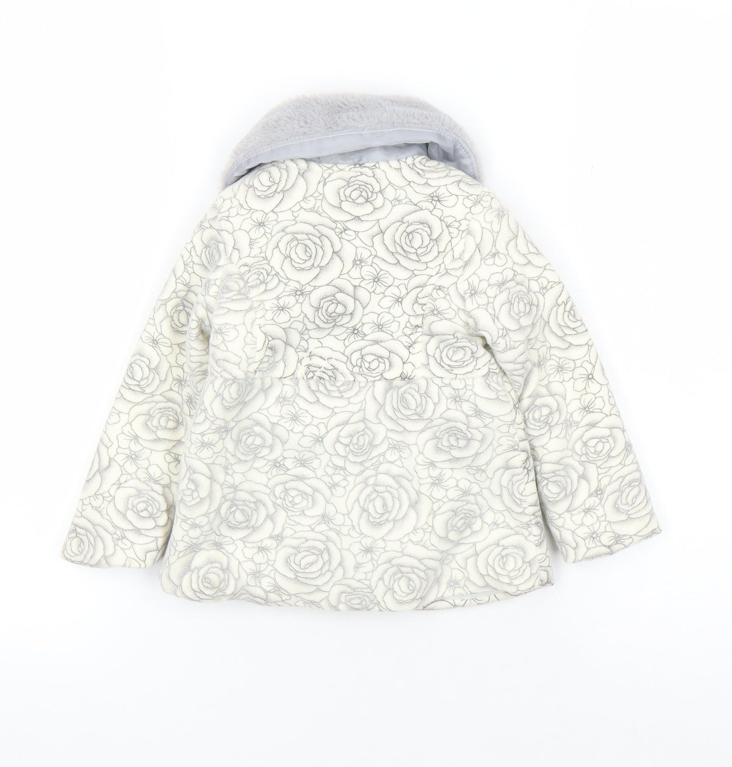 Barbouillage Unisex Toddler Floral Coat 9-12M Grey Winter