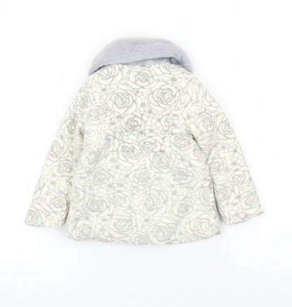 Barbouillage Unisex Toddler Floral Coat 9-12M Grey Winter