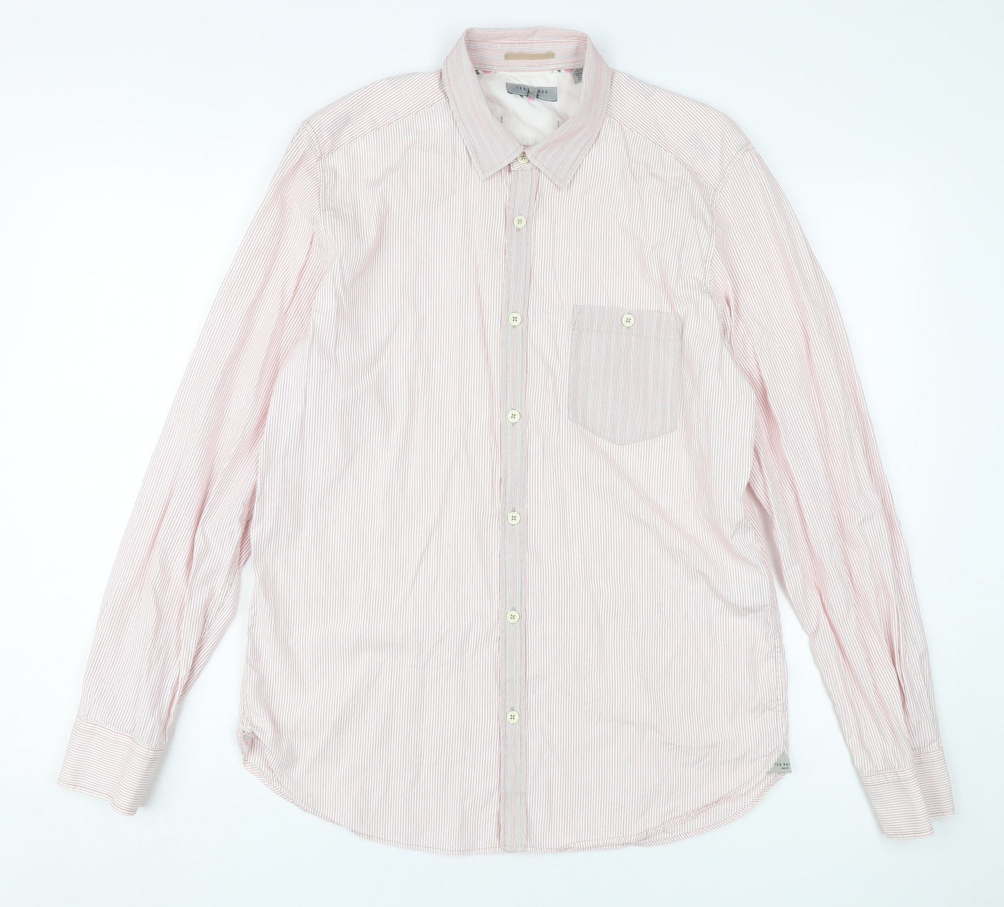 Ted Baker Men's Pink Striped Dress Shirt L