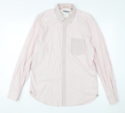 Ted Baker Men's Pink Striped Dress Shirt L