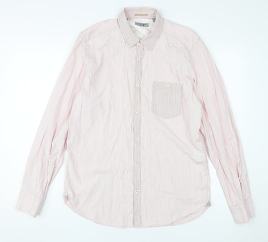 Ted Baker Men's Pink Striped Dress Shirt L