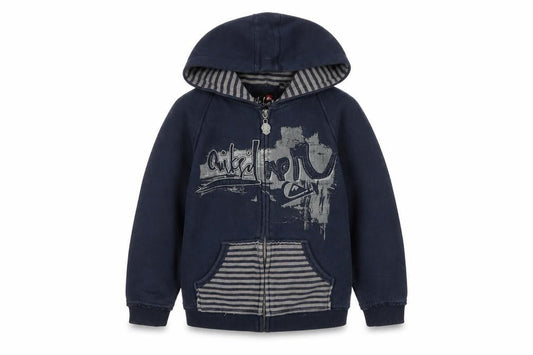 Quiksilver Boys Blue Full Zip Hoodie 5-6Y Logo Graphic
