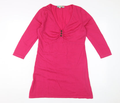 Boden Pink Wool Blouse Women's Size 14 V-Neck