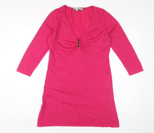 Boden Pink Wool Blouse Women's Size 14 V-Neck