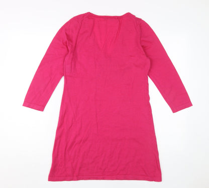 Boden Pink Wool Blouse Women's Size 14 V-Neck