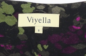 Viyella Women's Multicoloured Floral 8 Midi Wrap Dress