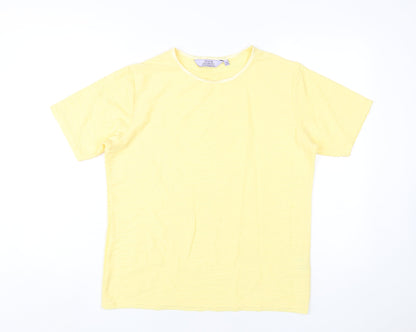 Womens UK Size 14-16 Honor Millburn Yellow Basic T-Shirt