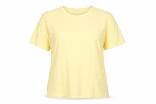 Womens UK Size 14-16 Honor Millburn Yellow Basic T-Shirt