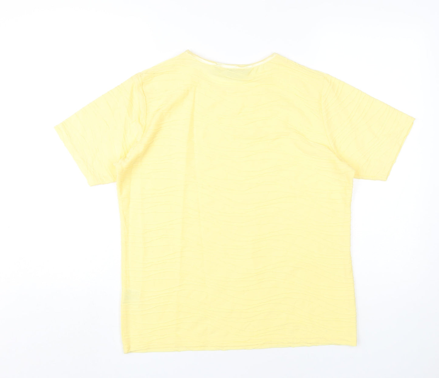 Womens UK Size 14-16 Honor Millburn Yellow Basic T-Shirt
