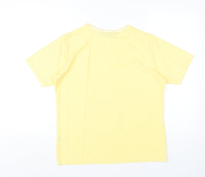 Womens UK Size 14-16 Honor Millburn Yellow Basic T-Shirt