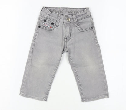 Diesel Girls Grey Jeans, Size 2 Years, Cotton, Casual