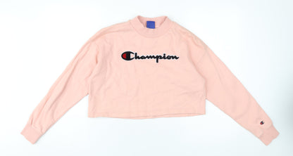 Champion Women's Pink Crew Neck Sweatshirt, M