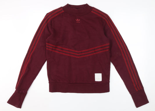 Adidas Women's Red Crew Neck Pullover Sweatshirt Size 12