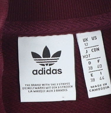 Adidas Women's Red Crew Neck Pullover Sweatshirt Size 12