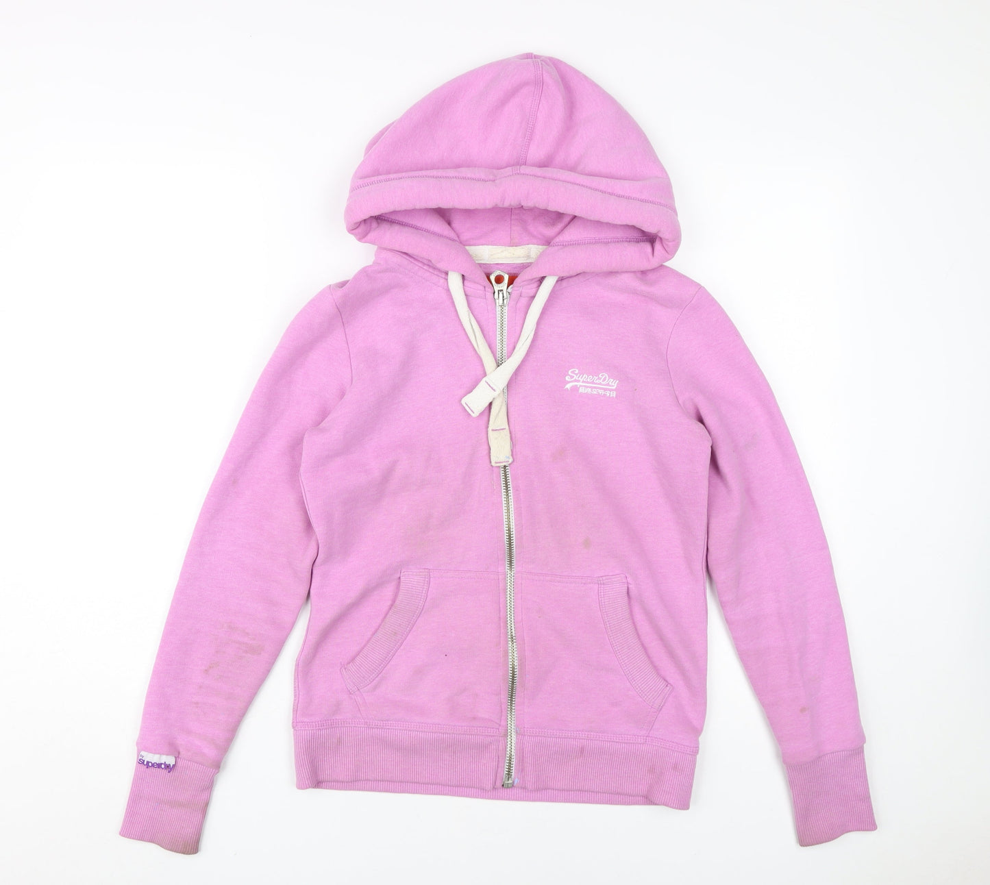 Superdry Pink Full Zip Hoodie, XS, Women's Casual Style