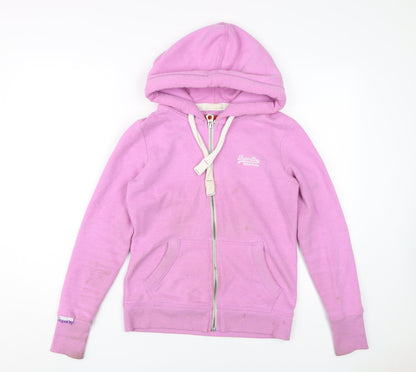 Superdry Pink Full Zip Hoodie, XS, Women's Casual Style
