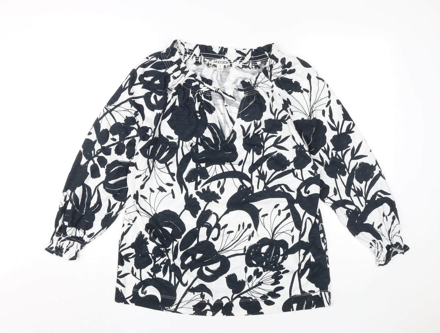 Jaeger Women's White Floral Blouse, Size 10, New