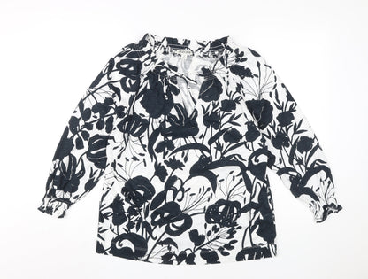 Jaeger Women's White Floral Blouse, Size 10, New