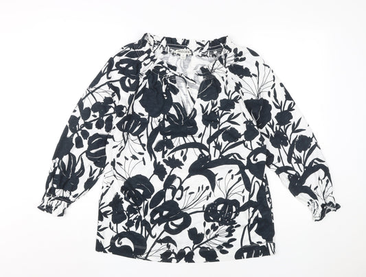 Jaeger Women's White Floral Blouse, Size 10, New