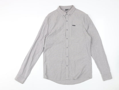 Firetrap Men's Grey Long Sleeve Shirt M Casual