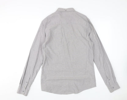 Firetrap Men's Grey Long Sleeve Shirt M Casual
