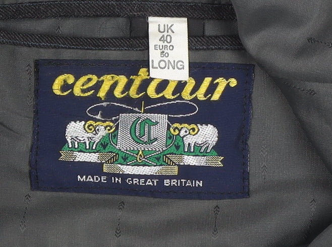 Mens UK Size 40 Centaur Regular Black Suit Jacket
