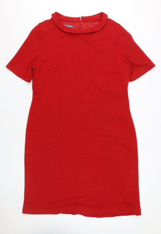 Laura Ashley Red Sheath Dress Women Size 18 Knee Length
