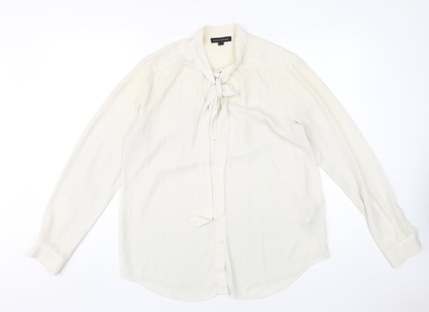 Banana Republic Women's White Long Sleeve Blouse M