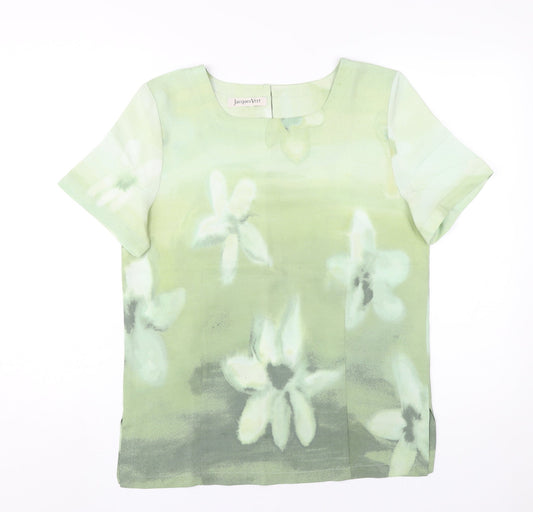 Jacques Vert Women's Green Floral Blouse, Size 12
