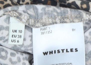 Womens UK Size 10 Whistles Brown Basic T-Shirt