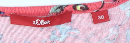Womens UK Size 10 s.Oliver Red Jersey T-Shirt
