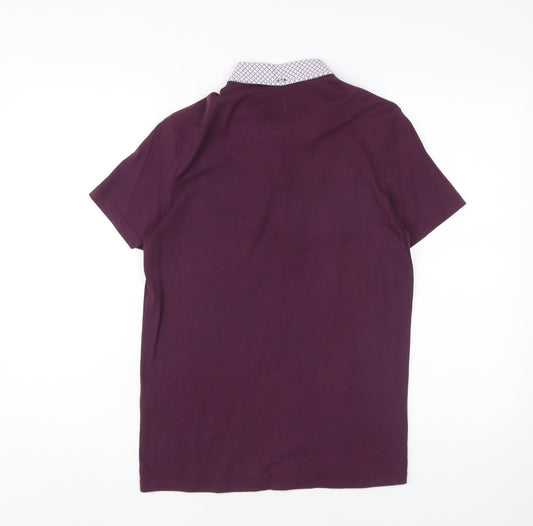 Guide London Men's Purple Short Sleeve Polo, Size S