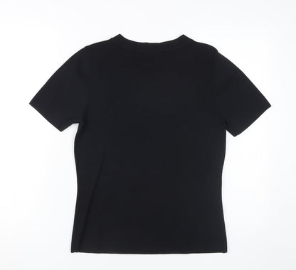 Womens UK Size M Viyella Black Basic T-Shirt