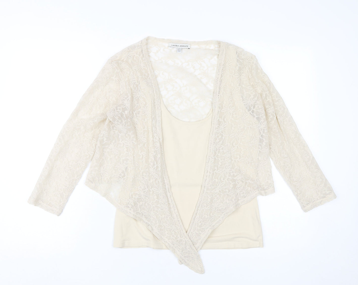 Womens UK Size 12 Laura Ashley Beige Camisole Blouse