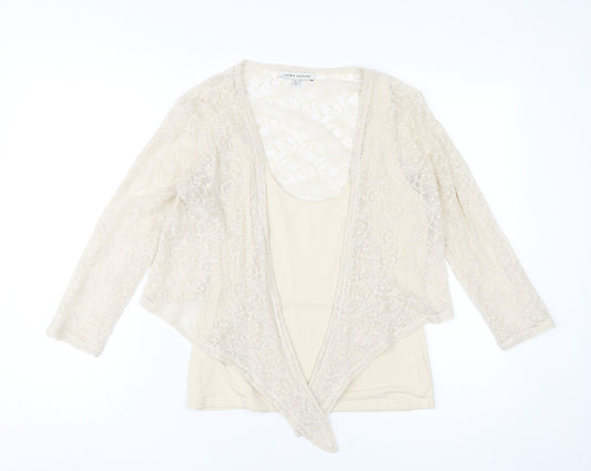 Laura Ashley Women's Beige Lace Blouse Size 12