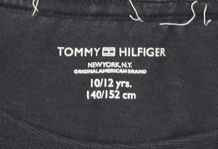 Tommy Hilfiger Boys Blue T-Shirt, Size 12 Years, Logo Accent