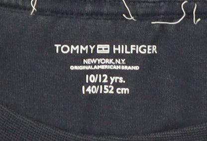 Tommy Hilfiger Boys Blue T-Shirt, Size 12 Years, Logo Accent