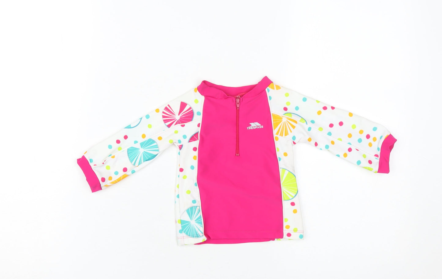 Trespass Girls' Pink Multicoloured Polka Dot Activewear Top, Size 2-3 Years