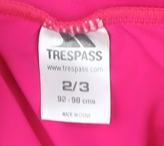 Trespass Girls' Pink Multicoloured Polka Dot Activewear Top, Size 2-3 Years