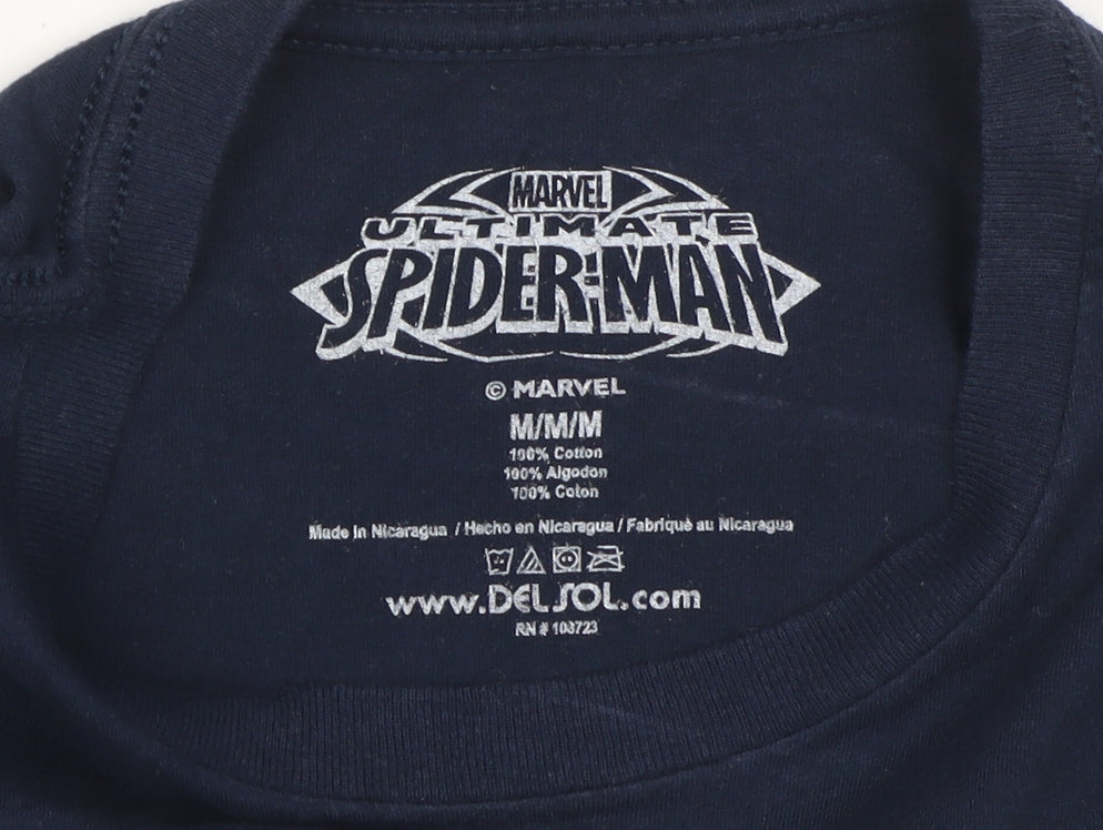 Marvel Boys Blue Spider-Man T-Shirt 10-11 Years Short Sleeve