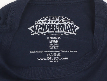 Marvel Boys Blue Spider-Man T-Shirt 10-11 Years Short Sleeve