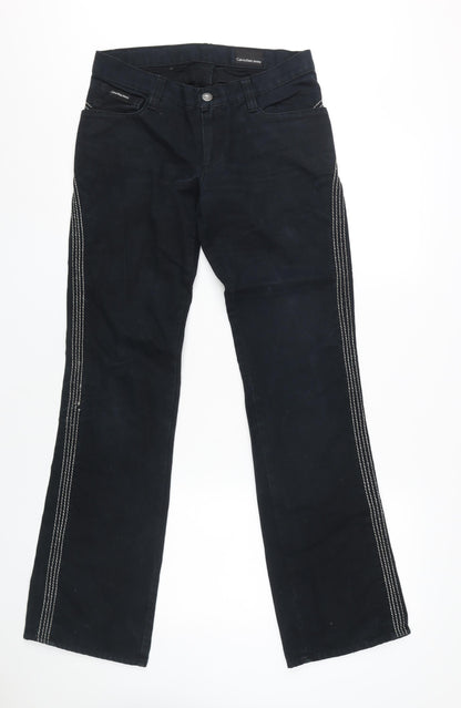 Womens UK Size 28 Calvin Klein Regular Fit Bootcut Black Jeans