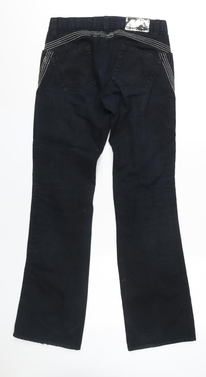 Womens UK Size 28 Calvin Klein Regular Fit Bootcut Black Jeans