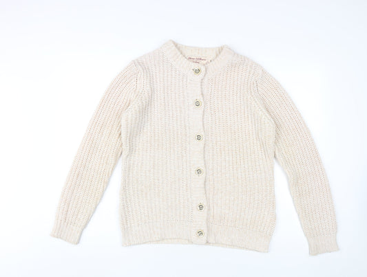 Honor Millburn Women's Beige Cardigan M 14-16 Knit Collared